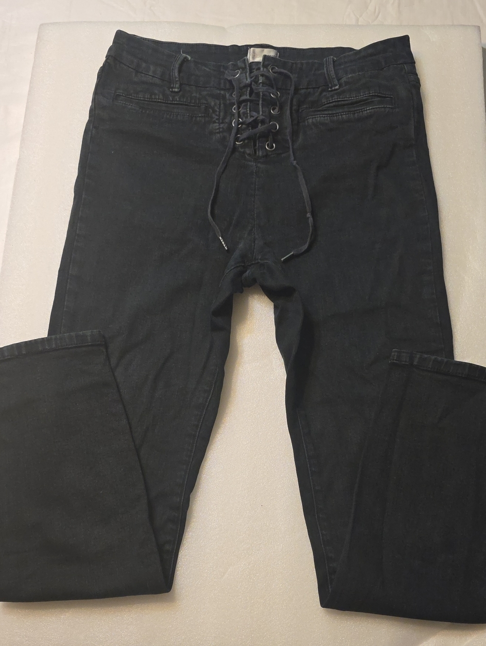Amuse Society High Rise Lace-Up Black Jeans